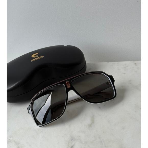 NEW Carrera 1001/S Aviator Sunglasses in Black Red Polarized